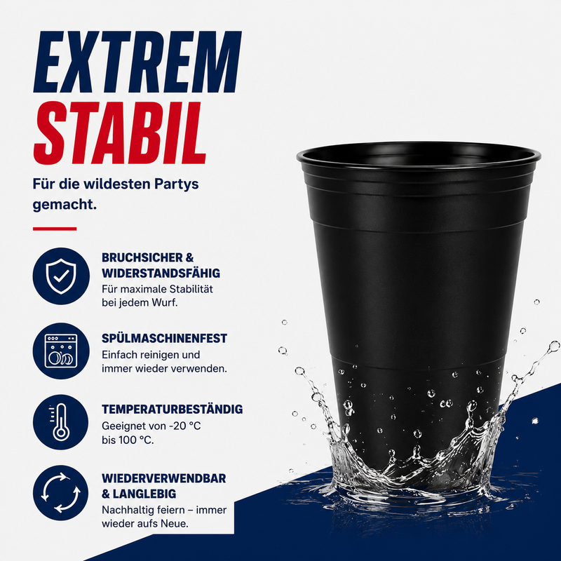 BOOZIE'S® Beer Pong Mehrwegbecher Einzeln