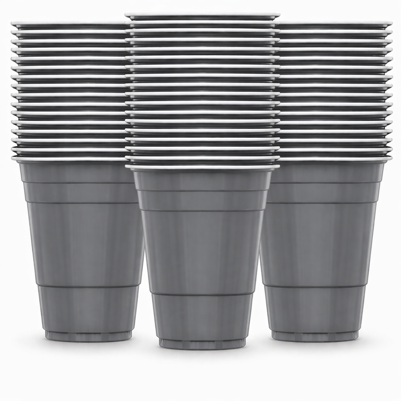 Beer Pong Becher Grau (50x)