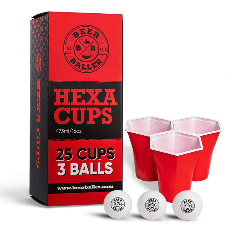 Hexa Beer Pong Becher Set Rot