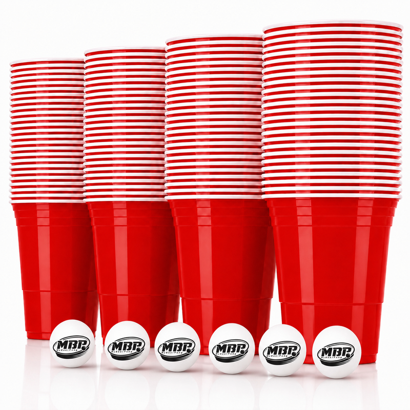 MYBEERPONG® Beer Pong Becher Set (100x inkl. 6 Bällen)