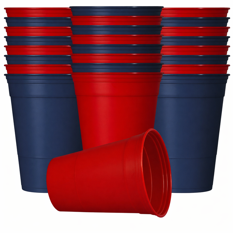 Beer Pong Mehrwegbecher Set (11x Rot/ 11x Blau)