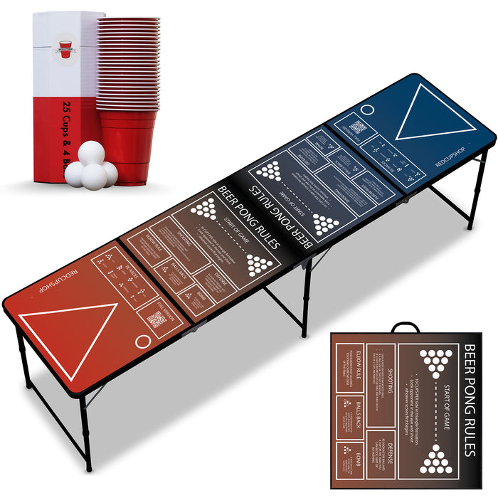 Beer Pong Table Set 'Beer Pong Rules' including Cups & Balls