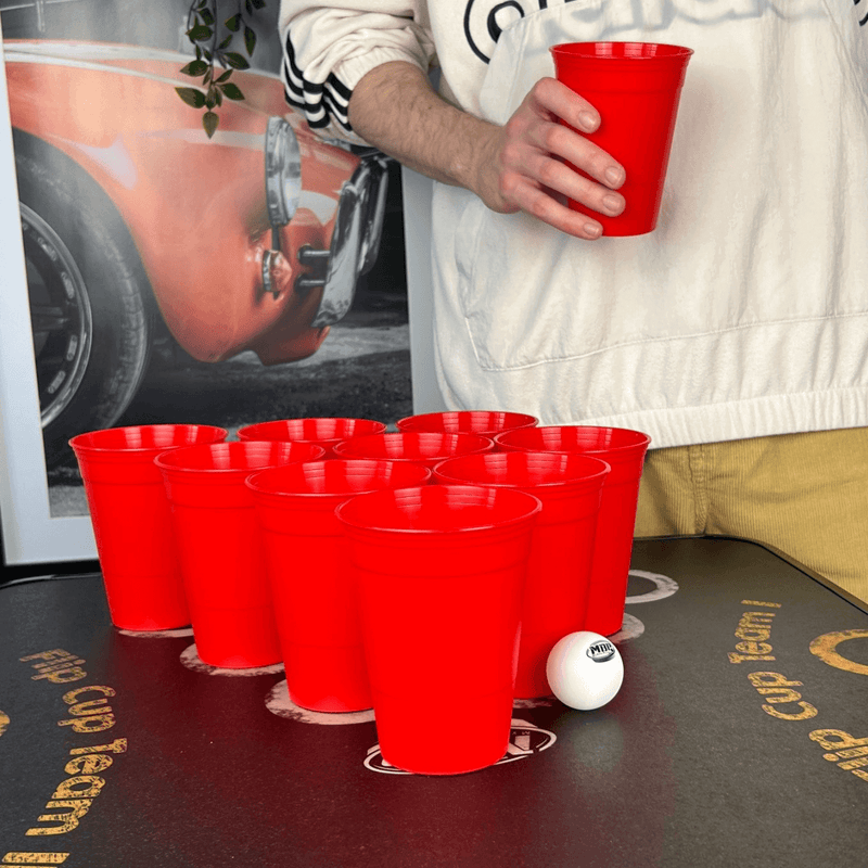 Beer Pong Mehrwegbecher Rot (22x)