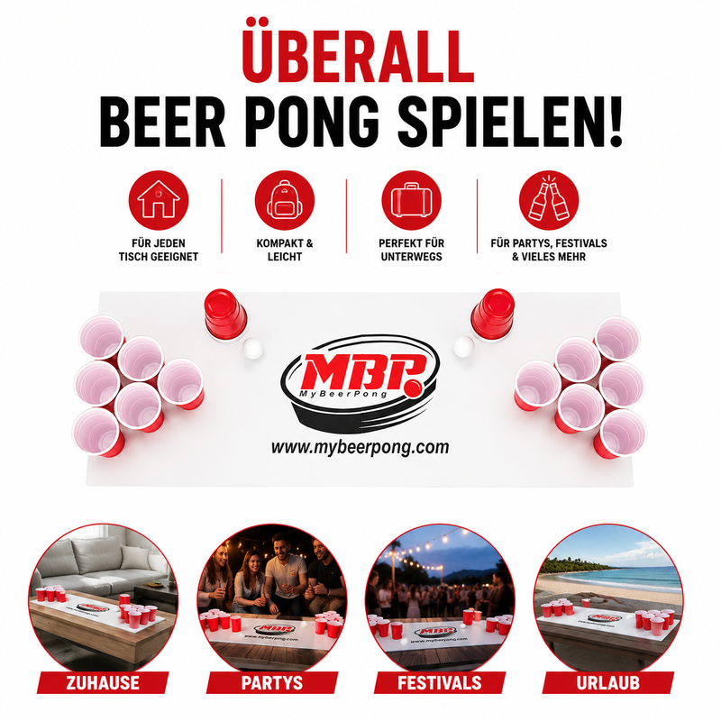 Mini Beer Pong Set (inkl. 20 Shot Bechern & 2 Bällen)