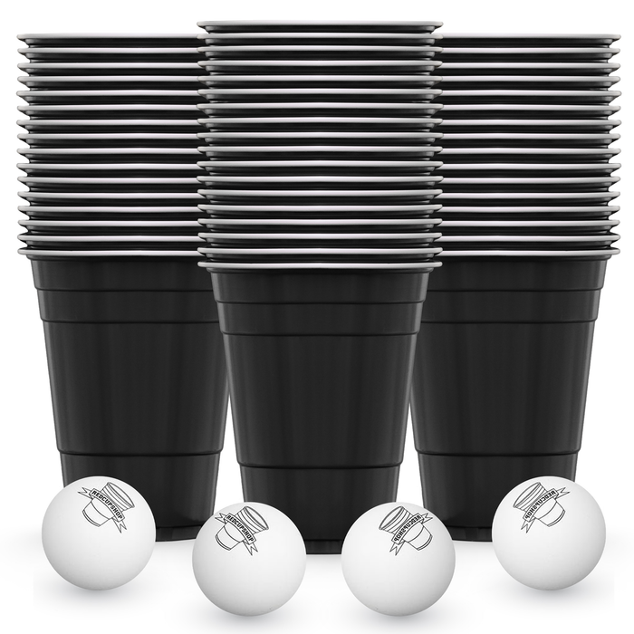 Beer Pong Cups Black (50x + 4 Balls)