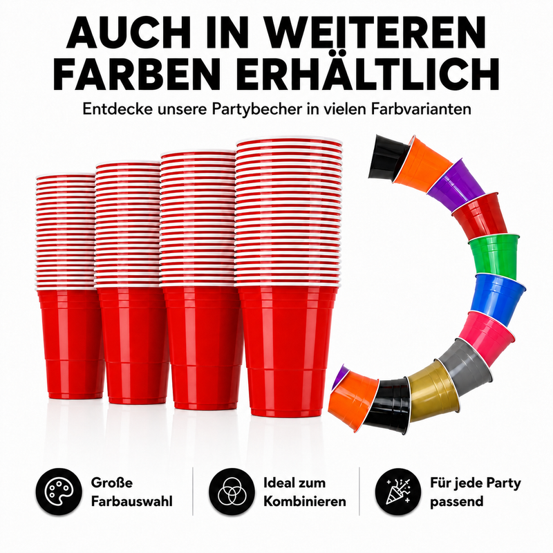 MYBEERPONG® Beer Pong Becher Set (100x inkl. 6 Bällen)