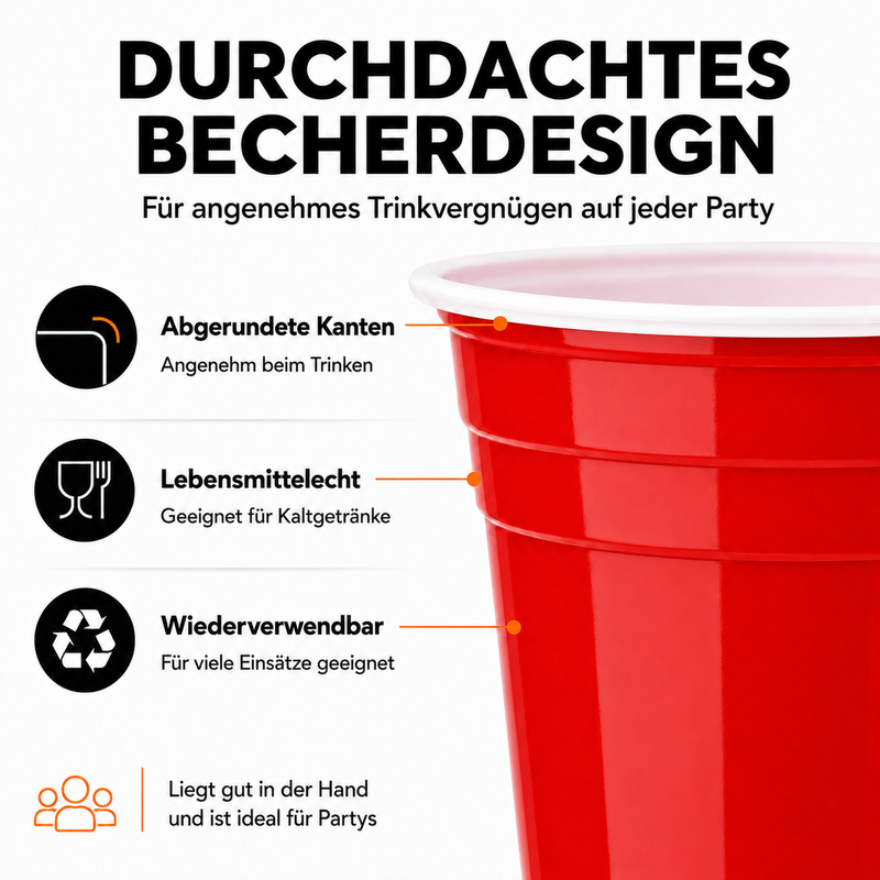 MYBEERPONG® Beer Pong Becher Set (100x inkl. 6 Bällen)