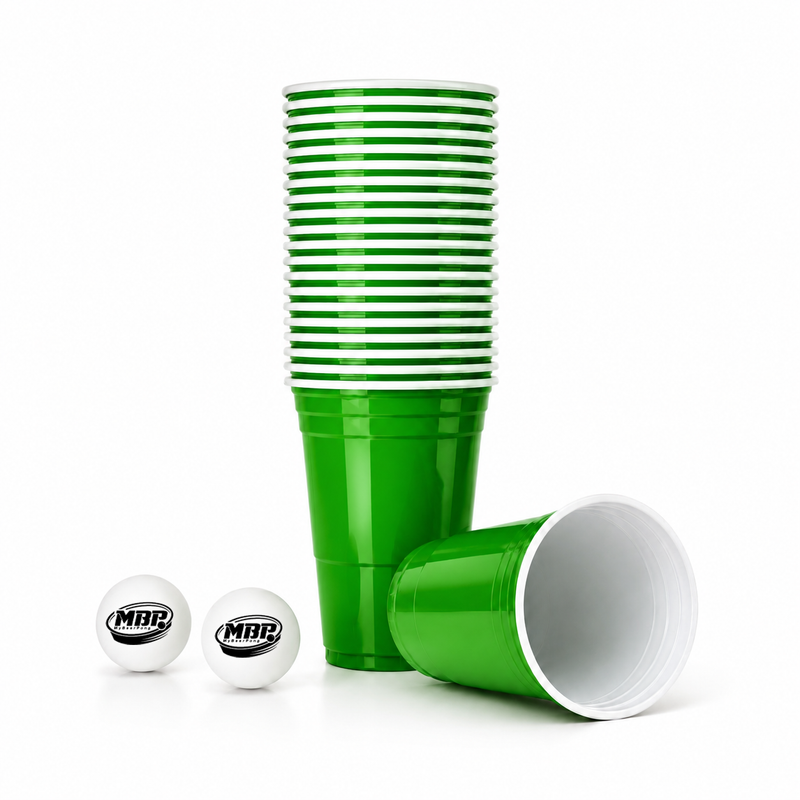 MYBEERPONG® Beer Pong Becher Set (25x inkl. 2 Bällen)