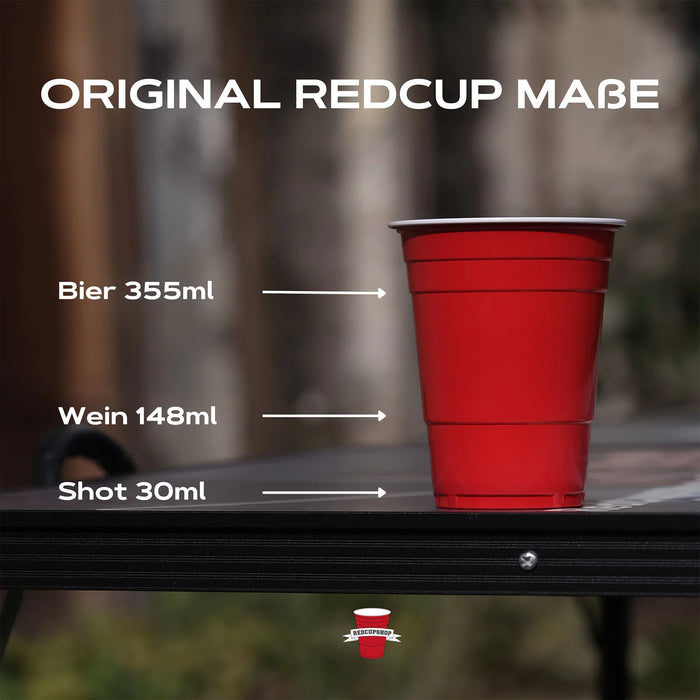 Beer Pong Becher (50x Rot/ 50x Schwarz + 8 Bälle)