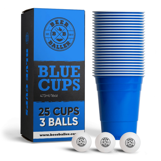Beer Pong Becher Set Blau - BeerBaller