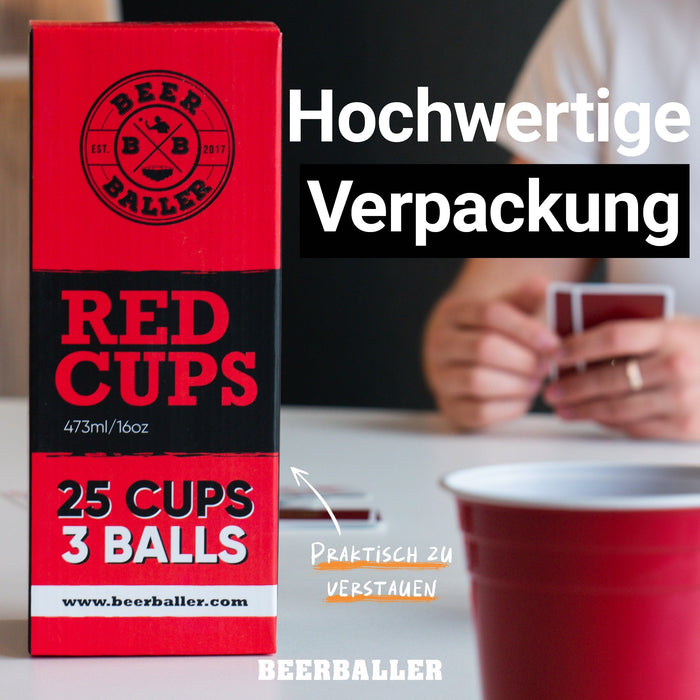 Beer Pong Becher Set Rot - BeerBaller