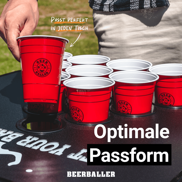 Beer Pong Becher Set Rot mit Logo - BeerBaller