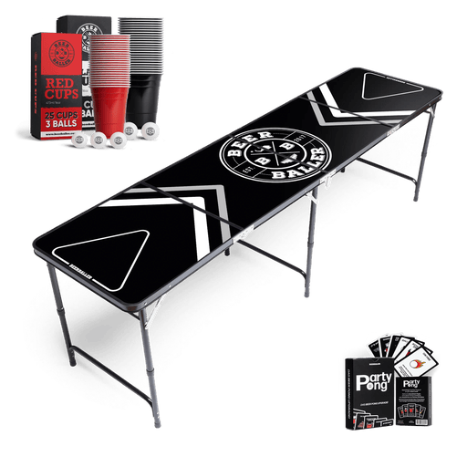 Beer Pong Tisch Set "Allblack" inkl. 50 Becher, 12 Bälle & Party Pong - BeerBaller