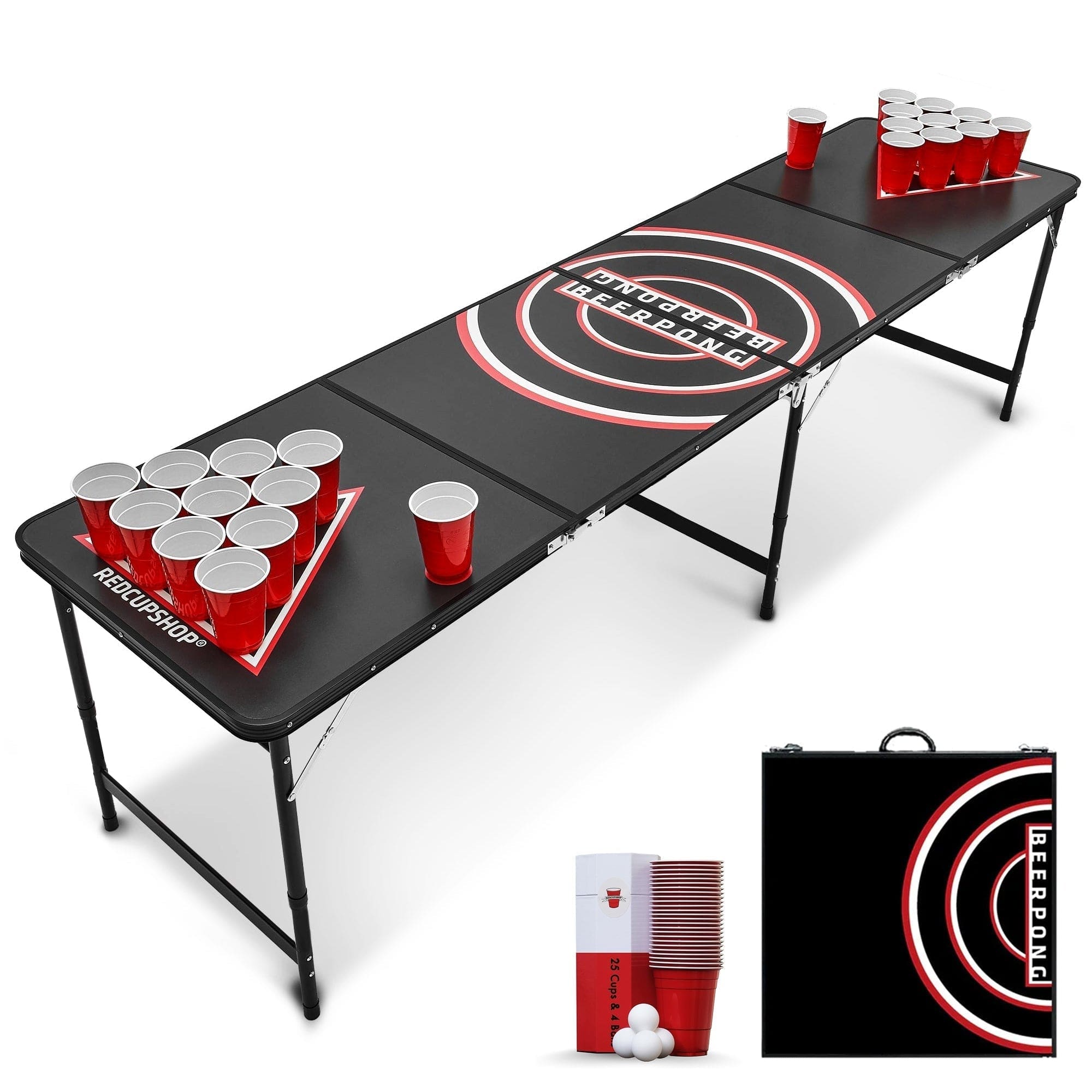 RedCupShop Beer Pong Tisch Set 'RedCupShop' mit 50 Becher und 8 Bällen 