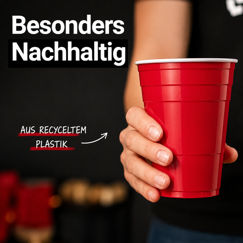 MYBEERPONG® Beer Pong Mehrwegbecher Rot (20x)