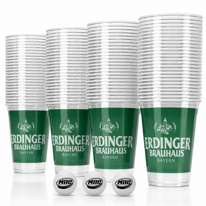 Beer Pong Becher Set 'Erdinger' (50x Becher inkl. 3x Bälle)