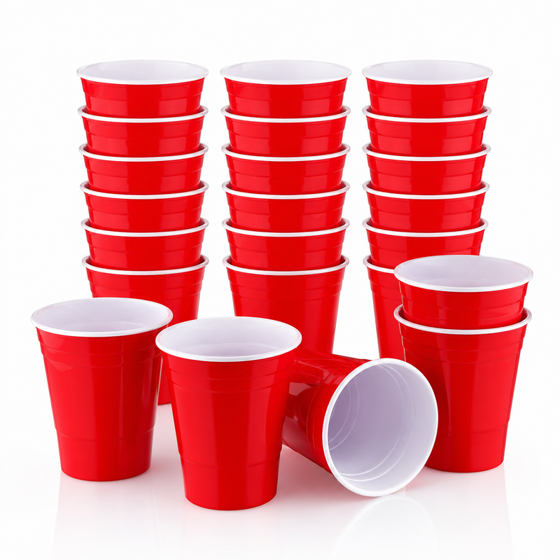 MYBEERPONG® Beer Pong Mehrwegbecher Rot (20x)