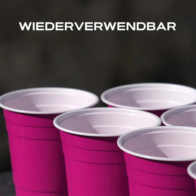 Beer Pong Becher Pink (50x + 4 Bälle)