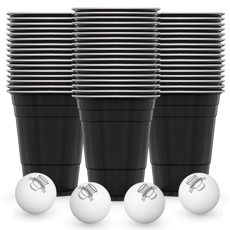 RedCupShop Beer Pong Becher Schwarz (50x + 4 Bälle)