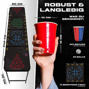 RedCupShop Beer Pong Tisch Set "Multigame" inkl. 50 Becher & 8 Bälle