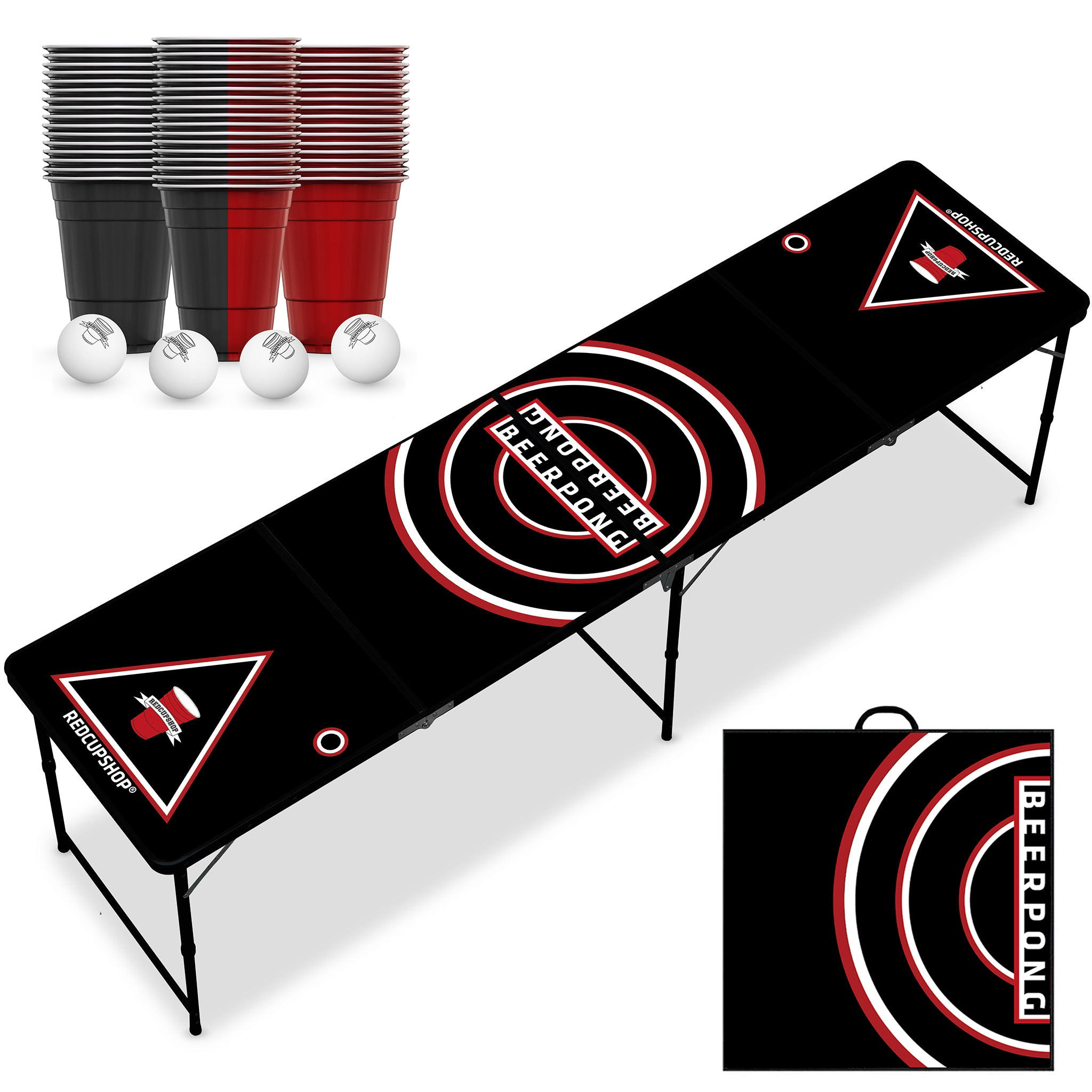 RedCupShop Beer Pong Tisch Set "RedCupShop" inkl. 50 Becher & 8 Bälle
