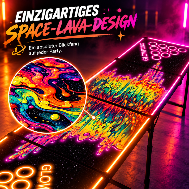 Beer Pong Tisch 'Space Lava' mit LED