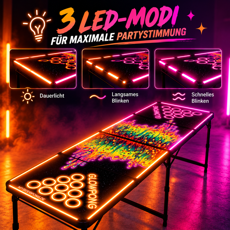 Beer Pong Tisch 'Space Lava' mit LED