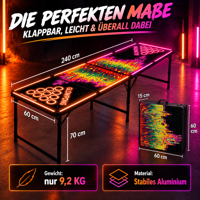 Beer Pong Tisch 'Space Lava' mit LED